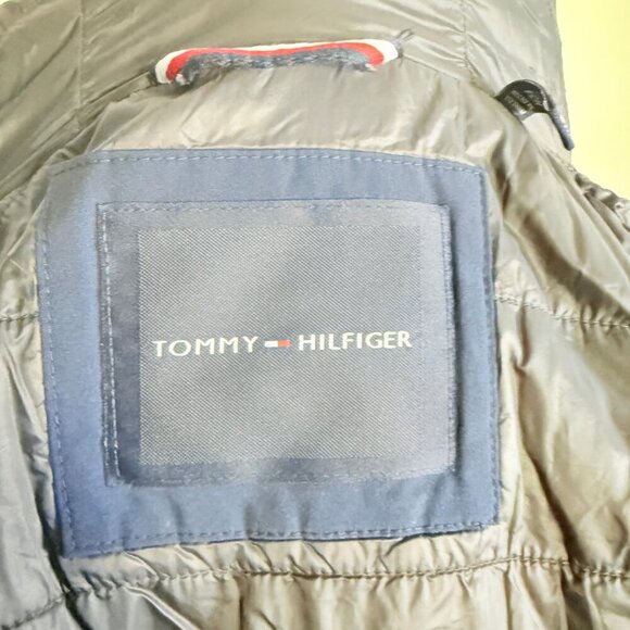 Tommy Hilfiger Men's Navy Blue Soft Shell Bomber Jacket with Hood - XS - Picture 13 of 16